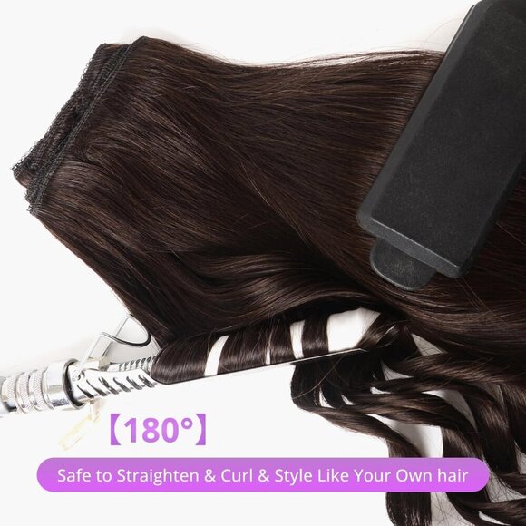 Clip in Hair Extensions Human Hair Seamless Silky Straight 20 inch for Women main image 6